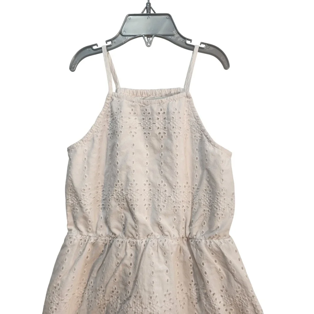 Old Navy Girls Dress‎ Size S (6-7) White Eyelet Sleeveless Summer/Spring Casual